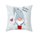 Square peach skin pillowcase featuring a cute white gnome with snowflakes and red heart - Cute Gnome Style (TPR218-36) / 45*45cm (Insert Not Included)