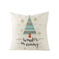 Christmas polyester pillowcase with geometric tree print and Wonder is Coming text - Wavy Christmas Tree (JYM074-5)