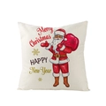 Square polyester pillow cover featuring a festive Santa Claus print and Merry Christmas text - Jym074-11 / 45*45cm (Pillow Not Included)