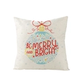 Christmas pillowcase with 'BE MERRY AND BRIGHT' print on textured polyester fabric - Ornament Blessings (JYM074-16)