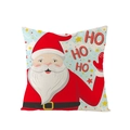 Square Christmas pillowcase featuring Santa Claus and HO HO HO text in light blue - Santa HoHoHo (JYM074-17)