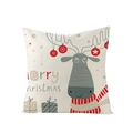 Christmas pillowcase featuring a cartoon reindeer with ornaments and Merry Christmas text - Scarf Reindeer (JYM074-19)