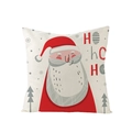 Christmas Santa Claus pattern decorative throw pillow cover in red and beige linen fabric - Hand-painted Santa (JYM074-20)