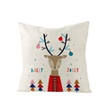 Christmas reindeer pillowcase with Holly Jolly text on beige polyester fabric - Sweater Reindeer (JYM074-24)