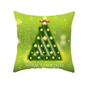 Green Christmas pillowcase featuring a pine tree design and Merry Christmas text - Green Pine Needle Tree (TPR232-9) / 45x45cm