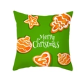 Green Christmas pillowcase with gingerbread motifs and Merry Christmas text - Green Christmas Gingerbread Design (TPR232-11) / 45x45cm