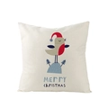 Polyester Christmas pillowcase with cartoon bird and Merry Christmas text print - Cartoon Bird Merry Christmas (JYM074-28)