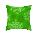 Green peach skin Christmas pillowcase featuring modern geometric snowflake patterns - Dense Snowflake Geometric Pattern (TPR232-16) / 45x45cm