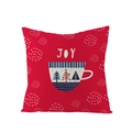 Christmas square pillowcase featuring a festive red cup with tree and JOY print - Jym074-32 / 45*45cm (Pillow Not Included)