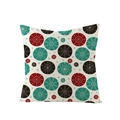 Modern Christmas polyester cushion cover with red and green geometric snowflake patterns - Geometric Circle Pattern (JYM074-36)