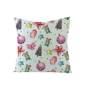 Christmas pillowcase with watercolor tree and gift prints on mint green polyester fabric - Watercolor Christmas (JYM074-38)