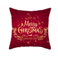Red Christmas peach skin pillowcase with golden Merry Christmas deer and snowflake prints - Gold Snowflake Reindeer (TPR222-8) / 45*45cm (Insert Not Included)
