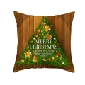 Christmas pillow cover with wooden texture and pine tree design for festive decor - Wood Grain Pine Needle Tree (TPR232-23) / 45x45cm