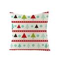 Polyester Christmas pillowcase with geometric tree prints for festive living room decor - Geometric Tree Cream (JYM074-40)
