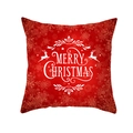 Red Christmas peach skin pillow cover with reindeer design and Merry Christmas text - Christmas Reindeer on Snowflake Background (TPR222-14) / 45*45cm (Insert Not Included)