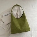 Avocado green leopard print tote bag with large capacity in a minimalist hobo style - Green