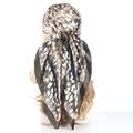 Sciarpa in raso con stampa leopardata e strisce geometriche come copricapo chic - Leopardo verde