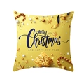 Golden Christmas peach skin pillowcase with festive gift box and star print - Festive Gift Graphic (TPR229-1)