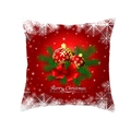 Red Christmas peach skin pillowcase with snowflakes, ornaments and Merry Christmas text - Christmas Ball with Bow (TPR222-18) / 45*45cm (Insert Not Included)