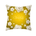 Golden Christmas pillowcase with white snowflake patterns and Merry Christmas text - 3D Effect Snowflakes (TPR229-4)