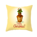 Golden Christmas peach skin pillowcase with vintage lantern and Merry Christmas print - 45x45CM (No Core) / Retro Wood Lantern (TPR229-5)