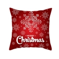 Red Christmas peach skin pillowcase with white snowflake and Merry Christmas text - Minimalist Snowflake Christmas Greetings (TPR222-21) / 45*45cm (Insert Not Included)