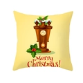 Golden Christmas peach skin pillowcase with vintage clock and Merry Christmas text - 45x45CM (No Core) / Vintage Table Clock (TPR229-6)