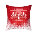 Red Christmas peach skin pillowcase with white snowflakes and Merry Christmas text - White Christmas Tree Greeting on Red Background (TPR222-22) / 45*45cm (Insert Not Included)
