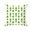 Peach skin christmas pillow cover with green and grey tree patterns on beige fabric - Off-white Green Gray Two-color Xmas Tree (TPR232-38) / 45x45cm