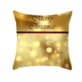 Golden Merry Christmas peach skin throw pillow cover with white snowflake prints - 45x45CM (No Core) / Snowflake Glow (TPR229-9)