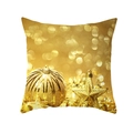 Golden Christmas ornament pattern printed on soft peach skin square pillowcase - 45x45CM (No Core) / Golden Stars Bokeh (TPR229-11)