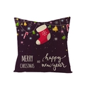 Dark red Christmas pillow cover with festive stockings and holiday ornaments pattern - Dark Background Rich Christmas Elements (JYM072-9) / 45*45cm (Insert Not Included)