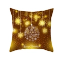 Golden Christmas pillowcase featuring snowflake bokeh prints and Merry Christmas text - 45x45CM (No Core) / Snowflake Bauble Mix (TPR229-16)