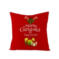 Red Christmas pillowcase with festive Merry Christmas print and candy cane icons - Red Background Candy Cane And Gifts (JYM072-10) / 45*45cm (Insert Not Included)