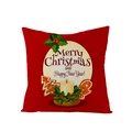 Red Christmas pillowcase with gingerbread and candle print for festive home decor - Red Background Candle And Gingerbread Man (JYM072-11) / 45*45cm (Insert Not Included)