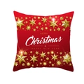 Housse de coussin de Noël rouge avec étoiles dorées et vœux de joyeuses fêtes - Bénédiction Étoilée Or (TPR223-2)