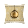 Golden Christmas pillowcase with snowflake and ornament print on peach skin fabric - 45x45CM (No Core) / Textured Bauble Star (TPR229-19)