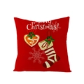 Red Christmas pillowcase with white Merry Christmas lettering and festive snowflake icons - Red Background White Art Word Merry Christmas (JYM072-13) / 45*45cm (Insert Not Included)