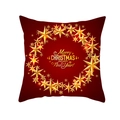 Housse de coussin rouge de Noël avec étoiles dorées et texte festif pour canapé - Bénédiction Anneau Étoile Or (TPR223-4)