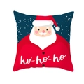 Square peach skin pillowcase with red Santa Claus design and snowflakes decoration - Cartoon Santa Claus with Snowflakes (TPR222-34) / 45*45cm (Insert Not Included)