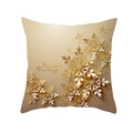 Square peach skin pillowcase with golden snowflake pattern and Season's Greetings print - 45x45CM (No Core) / Greeting Snowflake (TPR229-20)
