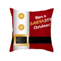 Red Christmas peach skin pillowcase with Santa suit design and Santastic text - Christmas Clothing Belt Buckle Style (TPR222-35) / 45*45cm (Insert Not Included)