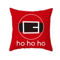 Red Christmas peach skin pillowcase with Santa belt buckle and ho ho ho text - Round Belt Buckle hohoho (TPR222-36) / 45*45cm (Insert Not Included)