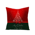 Red and green polyester Christmas pillowcase with snowflake tree and festive greeting - Red And Green Bow Design (JYM072-18) / 45*45cm (Insert Not Included)