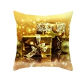 Golden Christmas pillowcase featuring festive gift boxes and ribbons on soft fabric - 45x45CM (No Core) / Gold Bow Bauble Mix (TPR229-25)