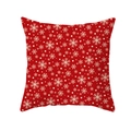 Red Christmas peach skin pillowcase with white snowflake and star pattern - Allover Snowflakes and Stars (TPR222-40) / 45*45cm (Insert Not Included)