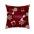 Housse de coussin de Noël rouge foncé avec texte Merry Christmas et motifs de flocons - 45x45cm (Sans Insert) / Boîte Cadeau Pin Rouge (TPR223-10)