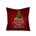 Red Christmas pillowcase with festive tree pattern and Merry Christmas greeting - Deep Red Background Tree And Snowflakes (JYM072-19) / 45*45cm (Insert Not Included)