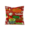 Red polyester Christmas pillowcase with festive owl and snowman pattern for home decor - Red Background Owl Character Design (JYM072-20) / 45*45cm (Insert Not Included)