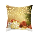Golden Christmas pillowcase featuring red gift boxes and festive holiday ornaments - 45x45CM (No Core) / Gold Box Red Bow (TPR229-27)